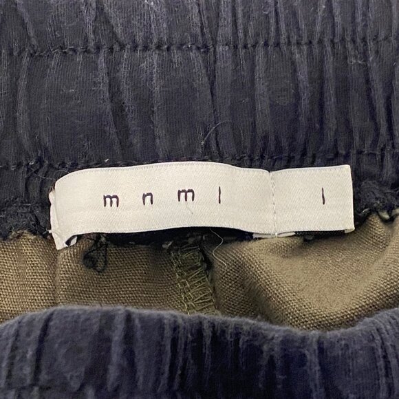 MNML Cargo Utility Pants Mens  L Olive Green Ankle Snaps Elastic Waist Cotton - Picture 5 of 6